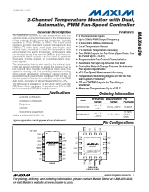 MAX6639AEE Datasheet PDF Maxim Integrated