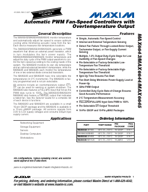MAX6645 Datasheet PDF Maxim Integrated