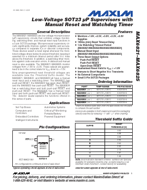 MAX6821SUK-T Datasheet PDF Maxim Integrated
