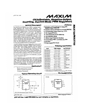 MAX755 Datasheet PDF Maxim Integrated