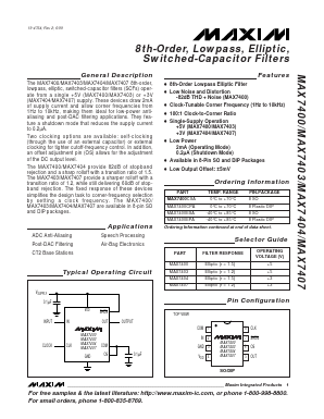 MAX7400ESA Datasheet PDF Maxim Integrated