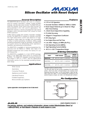 MAX7376 Datasheet PDF Maxim Integrated