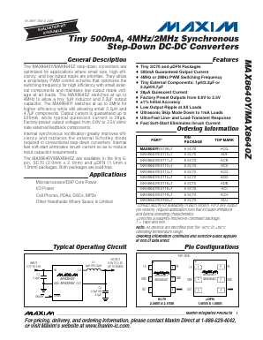 MAX8640YELT18 Datasheet PDF Maxim Integrated