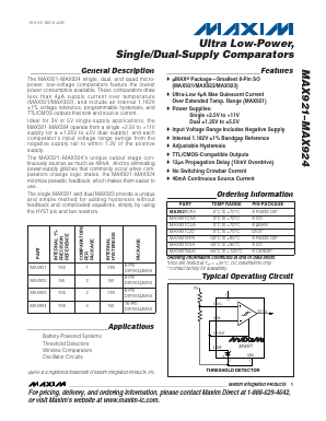 MAX923MSA/PR-T Datasheet PDF Maxim Integrated