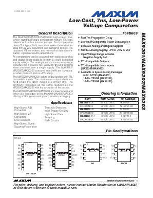 MAX9201 Datasheet PDF Maxim Integrated