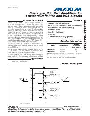MAX9541 Datasheet PDF Maxim Integrated