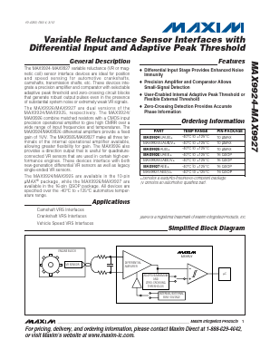 MAX9926UAEE/V-T Datasheet PDF Maxim Integrated