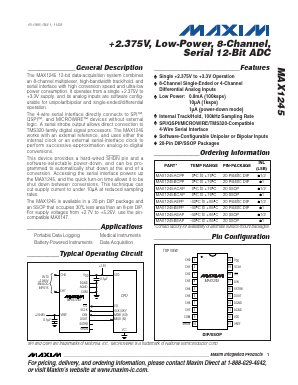 MAX1245 Datasheet PDF Maxim Integrated