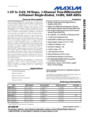 MAX1392 Datasheet PDF Maxim Integrated