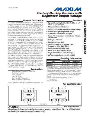 MAX16024 Datasheet PDF Maxim Integrated
