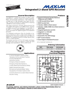 MAX2741 Datasheet PDF Maxim Integrated
