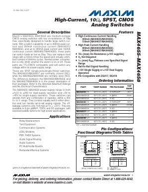 MAX4655ESA Datasheet PDF Maxim Integrated