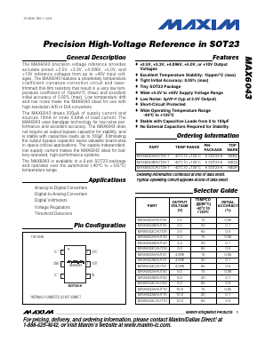 MAX6043BAUT25 Datasheet PDF Maxim Integrated