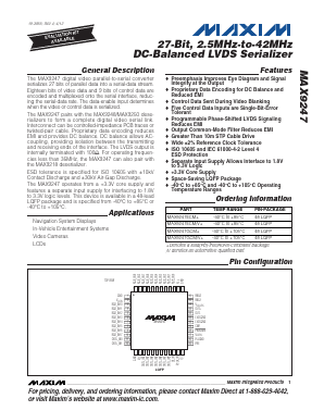 MAX9247ECM+ Datasheet PDF Maxim Integrated