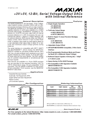 MAX5120 Datasheet PDF Maxim Integrated