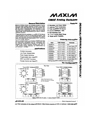 DG304AK Datasheet PDF Maxim Integrated