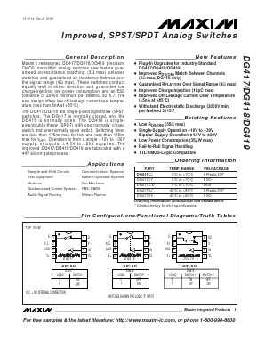 DG417 Datasheet PDF Maxim Integrated