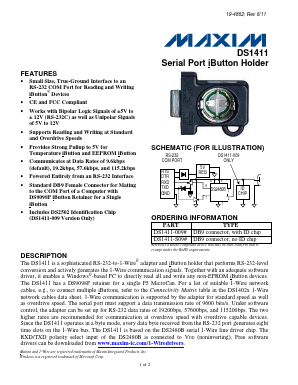 DS1411-009 Datasheet PDF Maxim Integrated