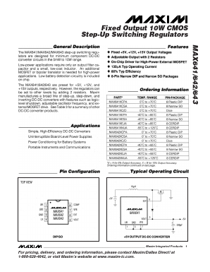 MAX643BCPA Datasheet PDF Maxim Integrated