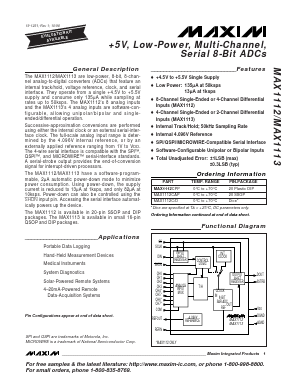 MAX1112CAP+ Datasheet PDF Maxim Integrated