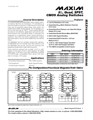 MAX4666CSE Datasheet PDF Maxim Integrated