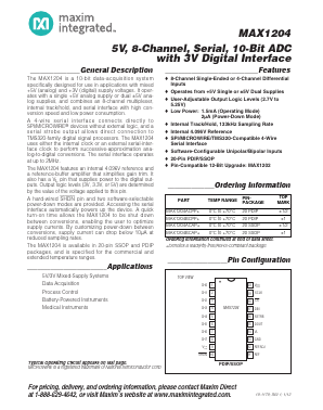MAX1204 Datasheet PDF Maxim Integrated