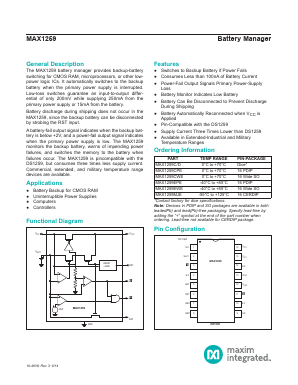 MAX1259CWE Datasheet PDF Maxim Integrated