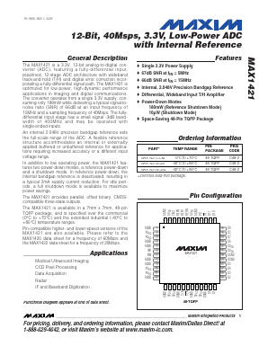 MAX1421ECM Datasheet PDF Maxim Integrated