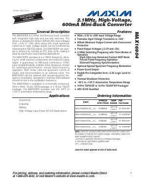 MAX16904RAUE_/V+ Datasheet PDF Maxim Integrated
