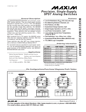 MAX323CSA Datasheet PDF Maxim Integrated