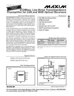 MAX3760 Datasheet PDF Maxim Integrated