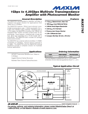 MAX3793 Datasheet PDF Maxim Integrated