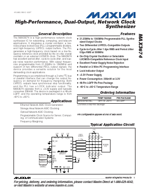 MAX3674 Datasheet PDF Maxim Integrated