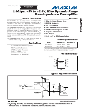MAX3864 Datasheet PDF Maxim Integrated