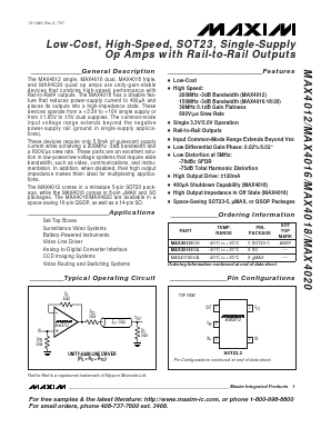 MAX4020EEE Datasheet PDF Maxim Integrated