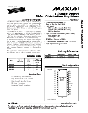 MAX4135 Datasheet PDF Maxim Integrated