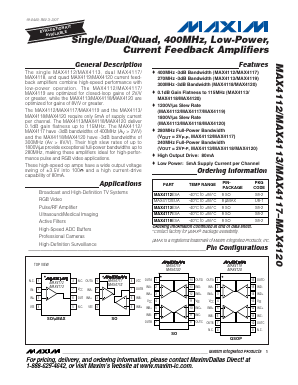 MAX4118 Datasheet PDF Maxim Integrated