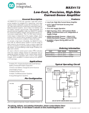 MAX4172 Datasheet PDF Maxim Integrated