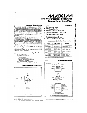 MAX420MTV Datasheet PDF Maxim Integrated