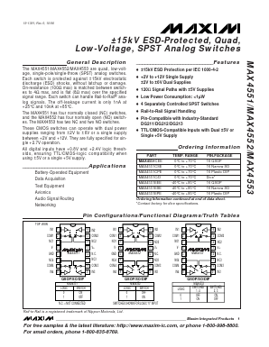 MAX4552CSE Datasheet PDF Maxim Integrated