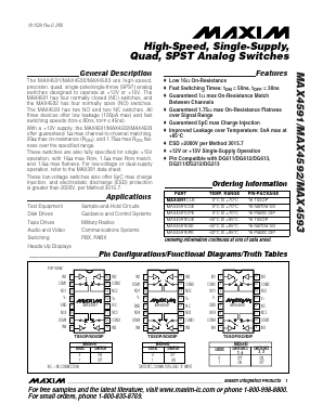 MAX4591CSE Datasheet PDF Maxim Integrated