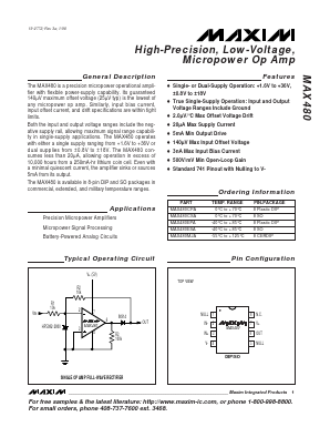 MAX480 Datasheet PDF Maxim Integrated