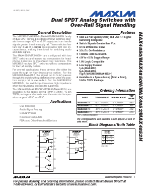 MAX4852 Datasheet PDF Maxim Integrated