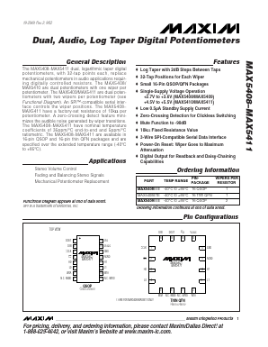 MAX5411 Datasheet PDF Maxim Integrated
