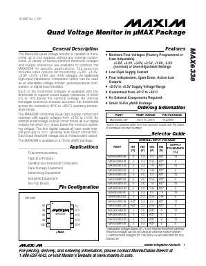 MAX6338 Datasheet PDF Maxim Integrated