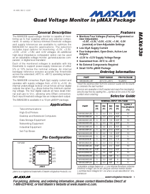 MAX6338GUB Datasheet PDF Maxim Integrated