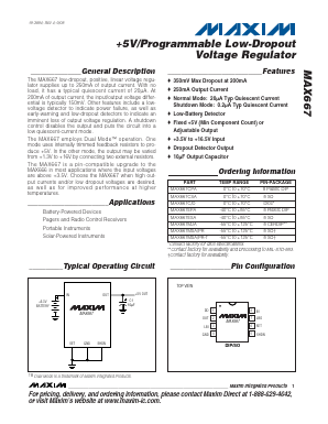 MAX667CSA Datasheet PDF Maxim Integrated