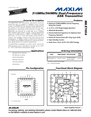 MAX7058 Datasheet PDF Maxim Integrated