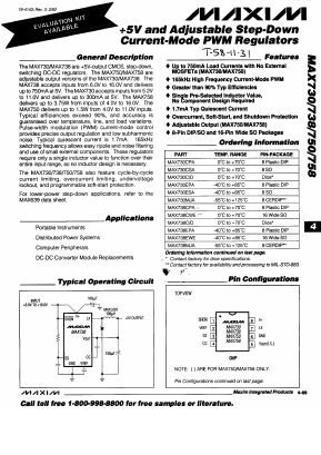 MAX758 Datasheet PDF Maxim Integrated