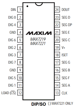 MAX7219D Datasheet PDF Maxim Integrated